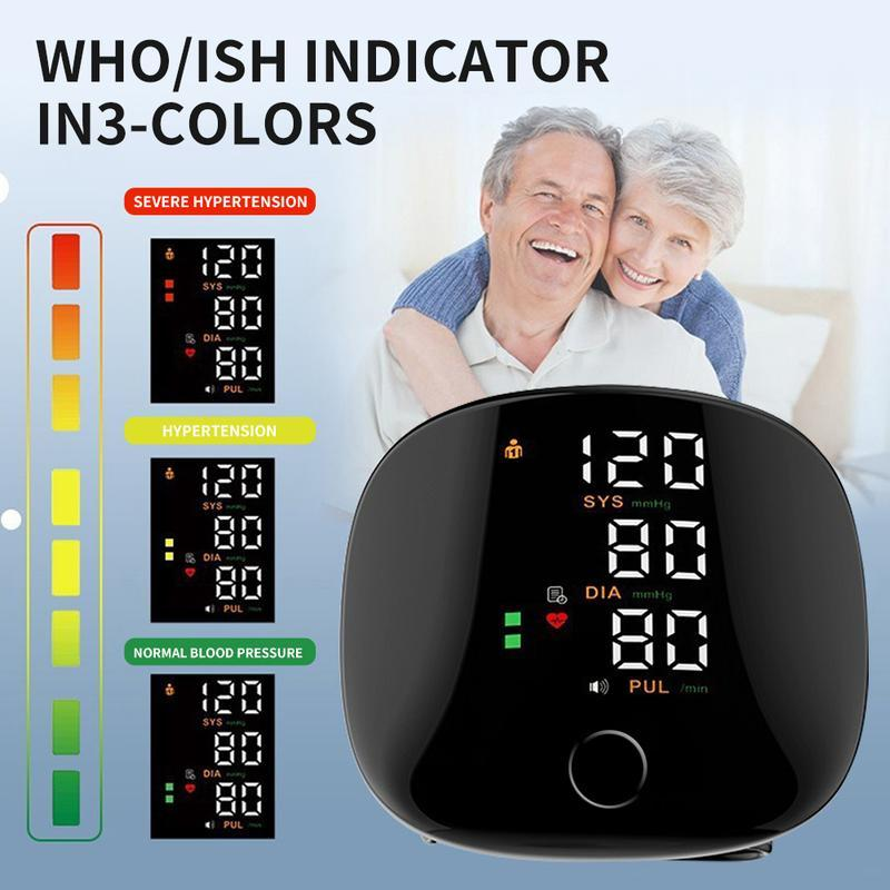 Tinycarry® Rechargeable Wrist Blood Pressure Monitor with LED Touch Screen, Voice Broadcast & 99x2 Memory — Accurate Home BP Tracking Made Simple