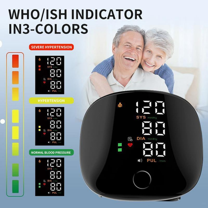 Tinycarry® Rechargeable Wrist Blood Pressure Monitor with LED Touch Screen, Voice Broadcast & 99x2 Memory — Accurate Home BP Tracking Made Simple
