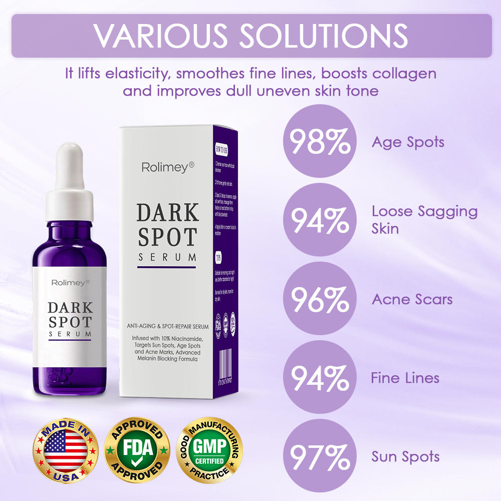Rolimey® Anti-aging & Spot-repair Serum, Infused with 10% Niacinamide, Targets Sun Spots, Age Spots and Acne Marks, Advanced Melanin Blocking Formula