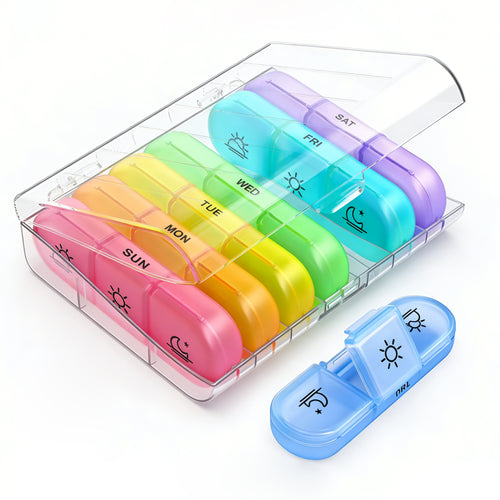 Tinycarry® Morning Noon Night Pill Organizer – 7-Day 21 Compartment Pill Box