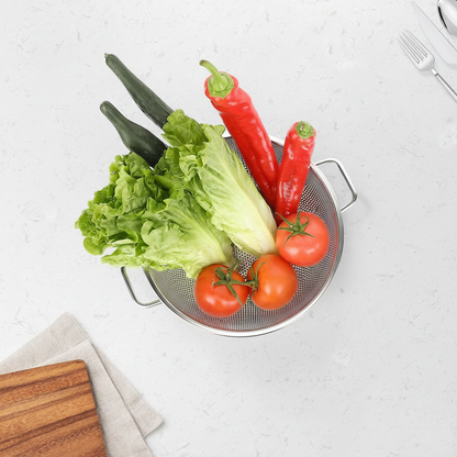 Tinycarry® Stainless Steel Kitchen Colander — Fine Hole Strainer Bowl, Dishwasher Safe