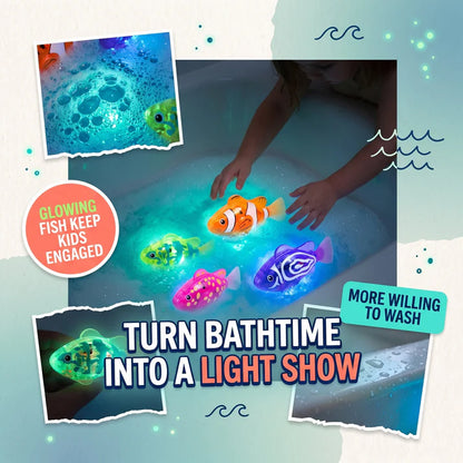 Electronic Pet Fish Bath Toy | LED Light Up | Auto-Swimming Bath Toy -up
