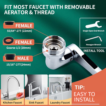 Tinycarry® 1080° Swivel Faucet - Multifunctional Universal Robotic Arm