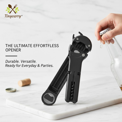 Tinycarry® 7-in-1 Multi Lid & Bottle Opener — Easy-Grip Kitchen Opening Tool