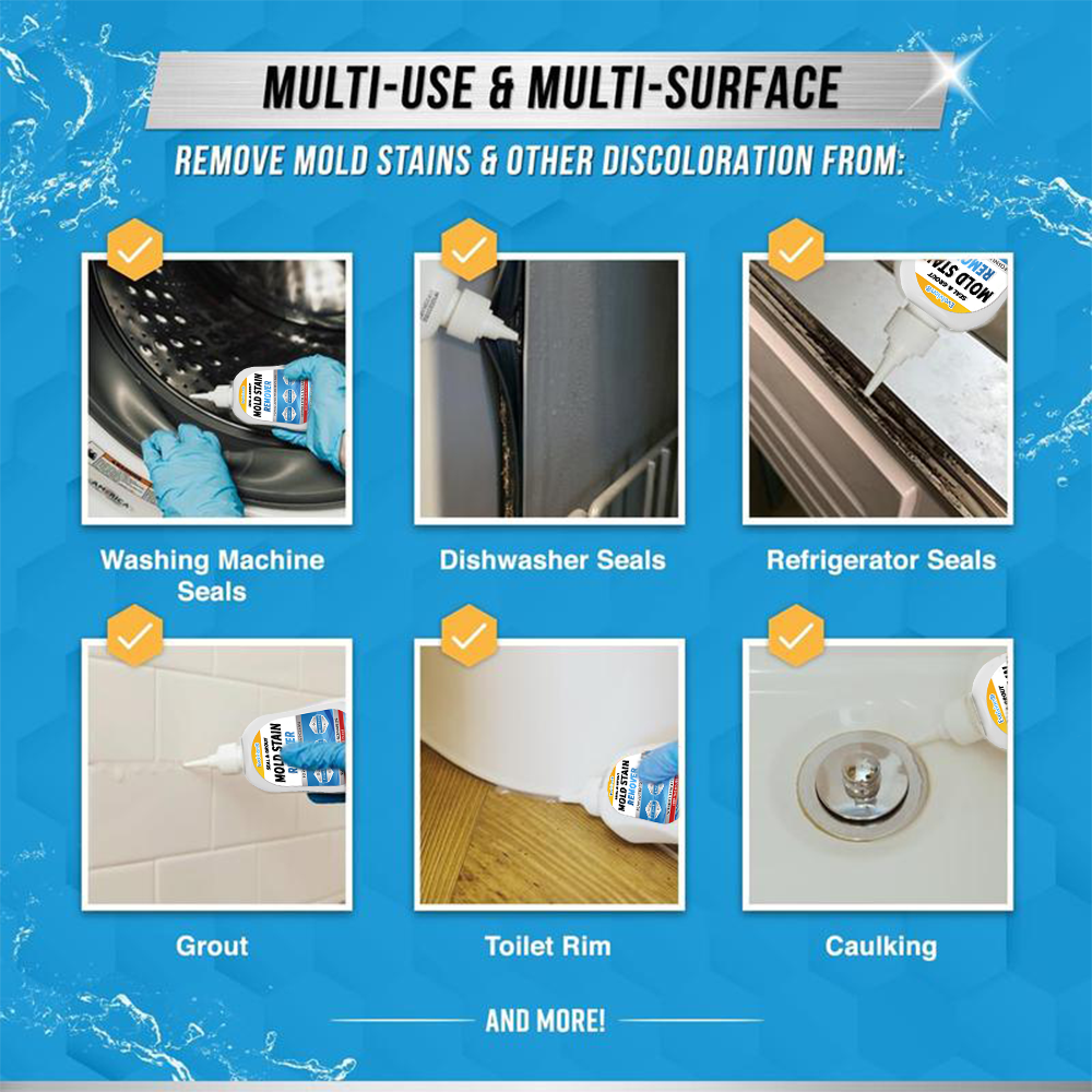 Tinycarry® Powerful Mold Remover Gel | Heavy-Duty Stain Cleaner for Washer Gaskets, Grout & Sealant