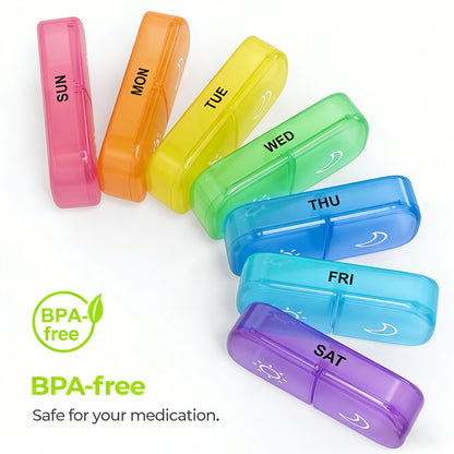 Tinycarry® Morning Noon Night Pill Organizer – 7-Day 21 Compartment Pill Box