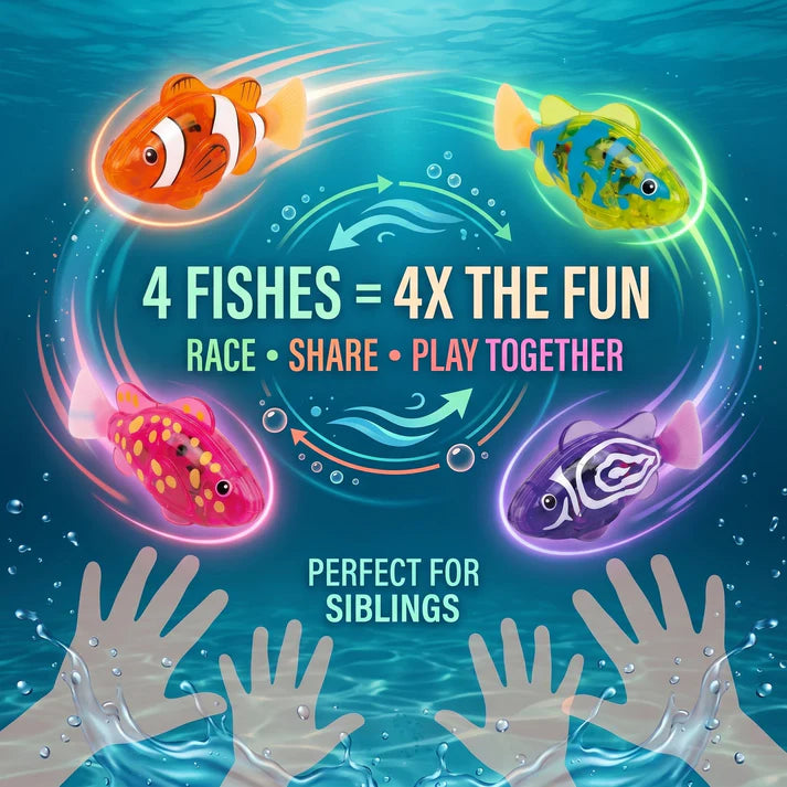 Electronic Pet Fish Bath Toy | LED Light Up | Auto-Swimming Bath Toy -up