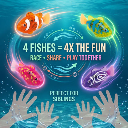 Electronic Pet Fish Bath Toy | LED Light Up | Auto-Swimming Bath Toy -up