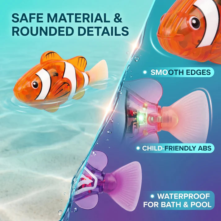 Electronic Pet Fish Bath Toy | LED Light Up | Auto-Swimming Bath Toy -up