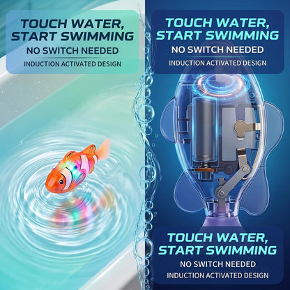 Electronic Pet Fish Bath Toy | LED Light Up | Auto-Swimming Bath Toy -up