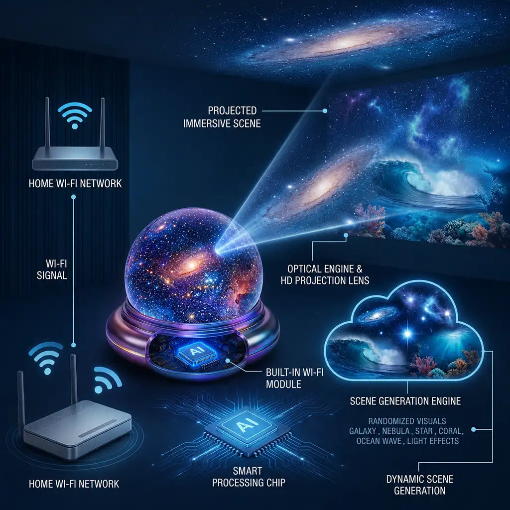 🔮Night Light Projector - Smart Holographic Star Projector🌷-UP