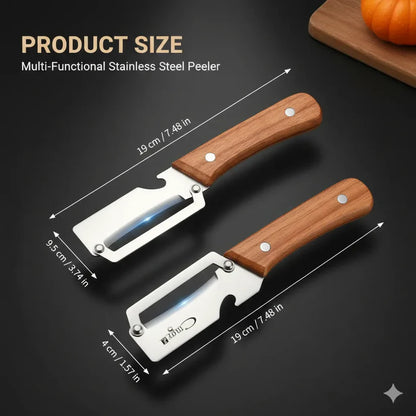 Stainless Steel Peeler, Premium Durable Quality, Easy to Clean, Precision Peeling & Bottle Opener 2-in-1